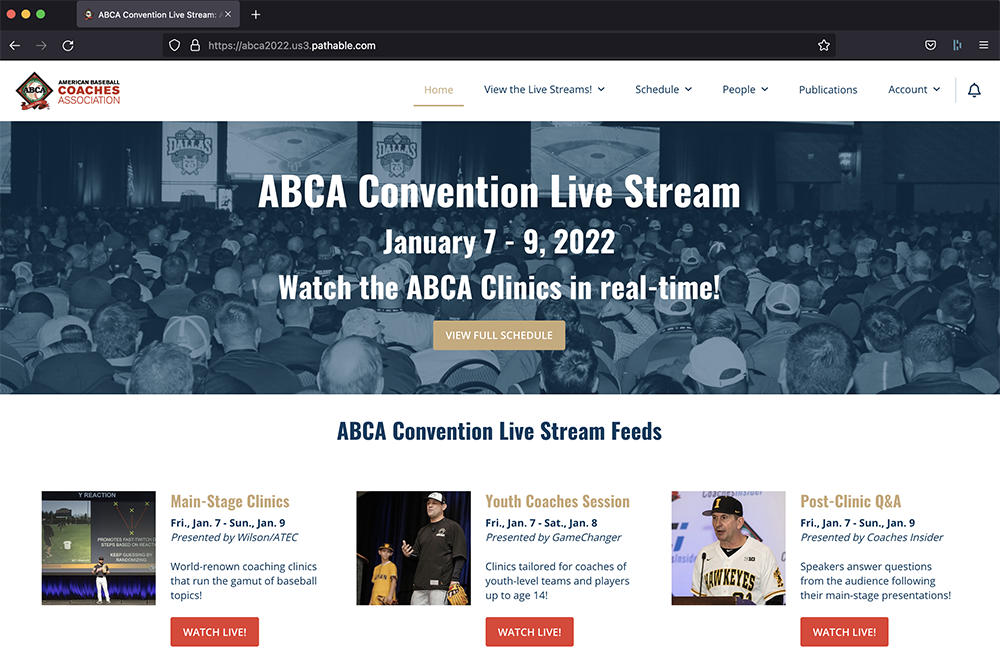 ABCA Convention Live Streaming Platform