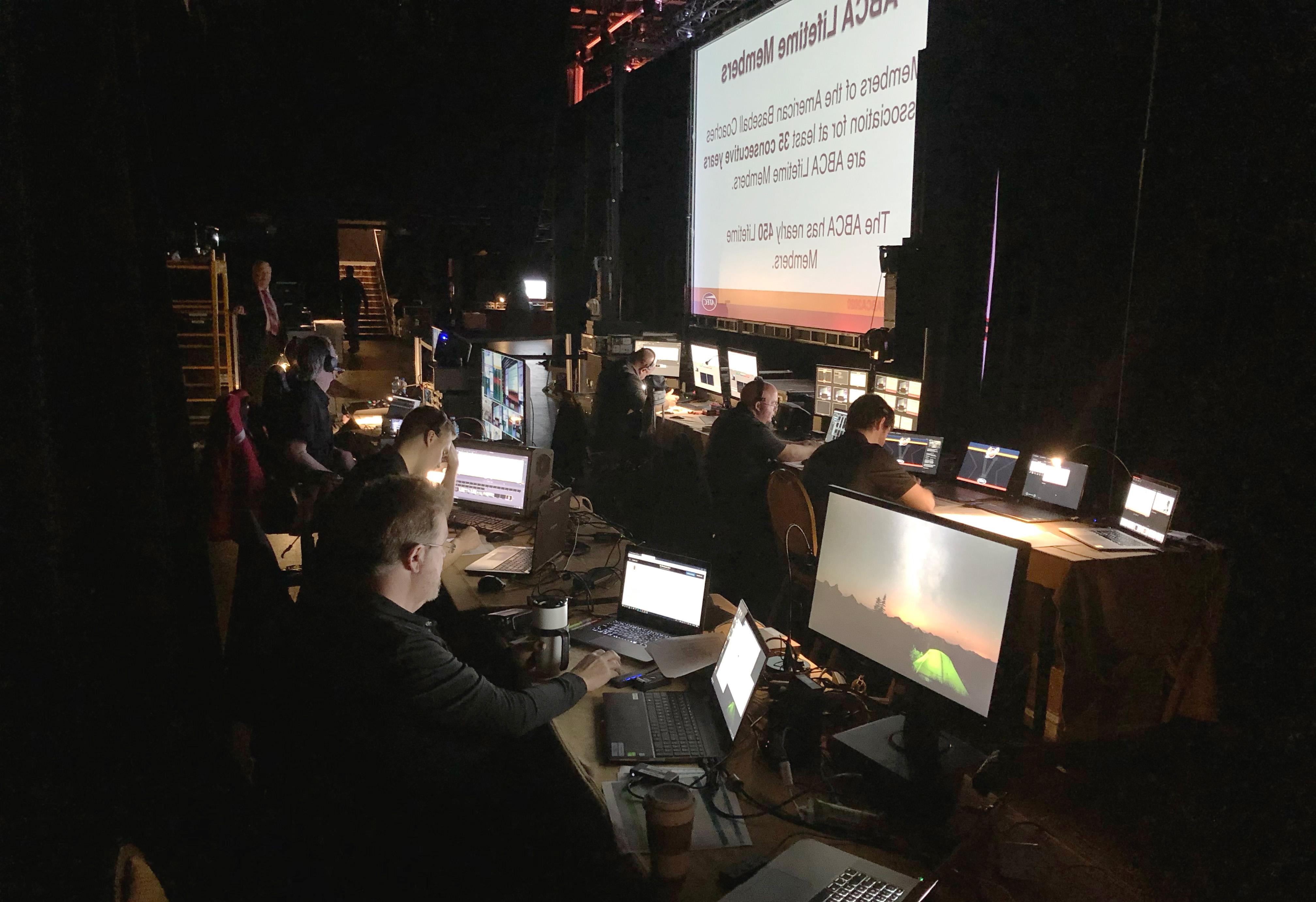 Backstage at ABCA Convention clinics