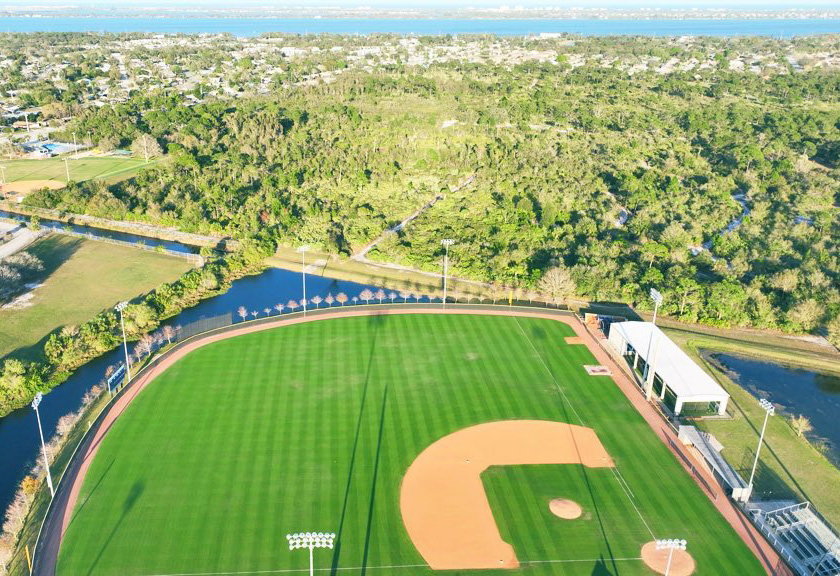 Aerial view of Bruce Bochy Field in Florida