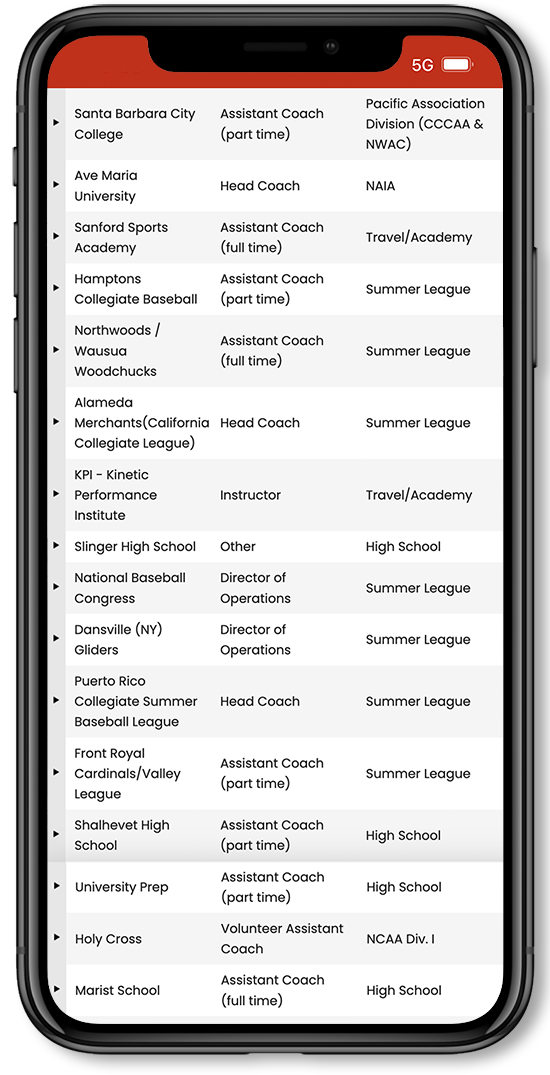 Job Postings screenshot of website